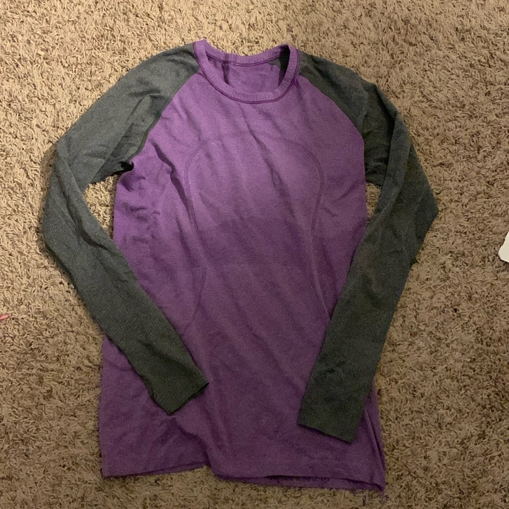lululemon athletica Purple and Gray Long Sleeve Tee